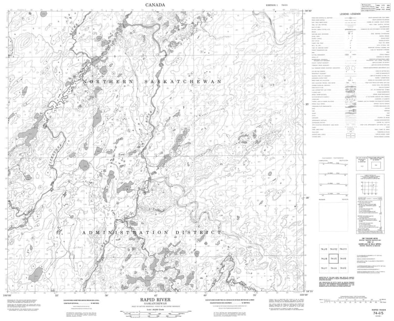 074I05 - RAPID RIVER - Topographic Map