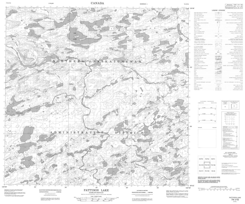074I15 - PATTYSON LAKE - Topographic Map