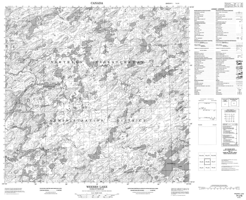 074J06 - WEERES LAKE - Topographic Map
