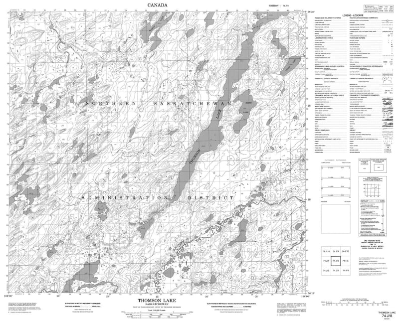 074J08 - THOMSON LAKE - Topographic Map
