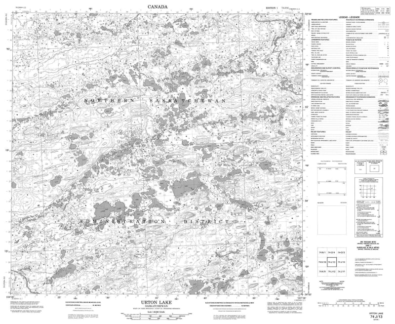 074J13 - URTON LAKE - Topographic Map