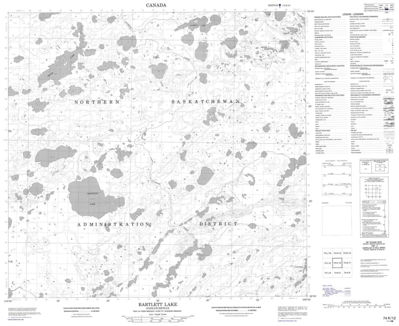 074K12 - BARTLETT LAKE - Topographic Map