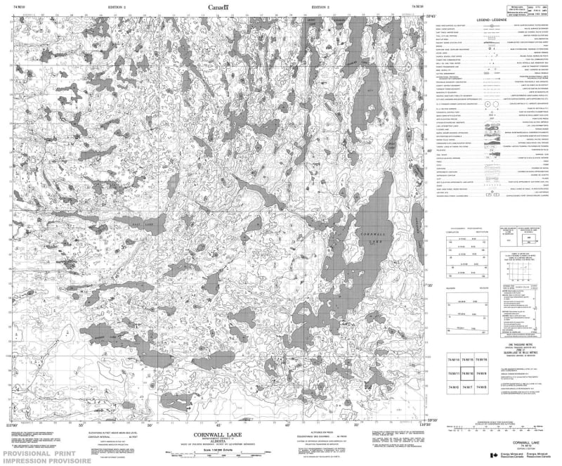 074M10 - CORNWALL LAKE - Topographic Map