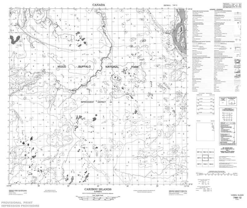 074M12 - RAUP LAKE - Topographic Map