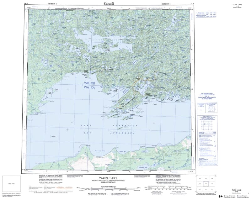 074N - TAZIN LAKE - Topographic Map
