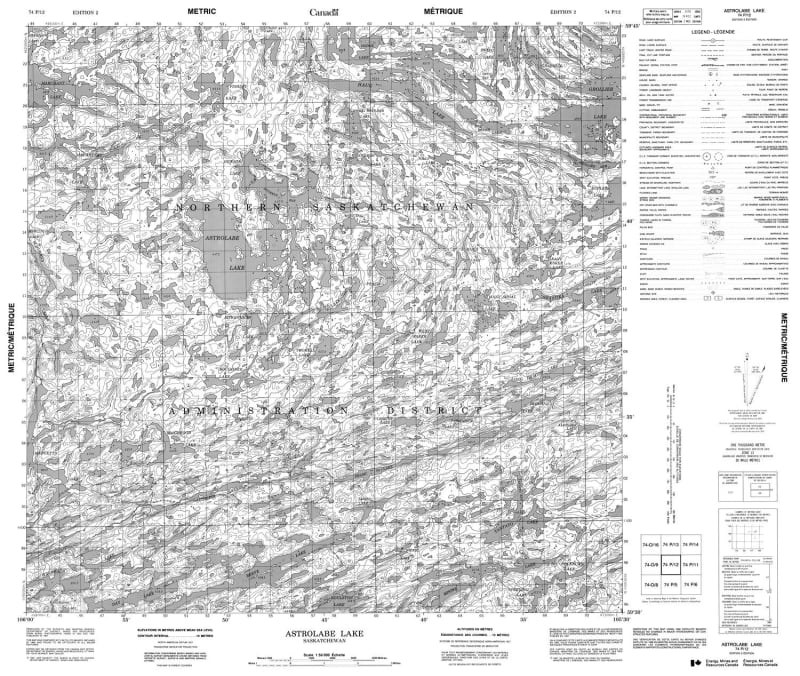 074P12 - ASTROLABE LAKE - Topographic Map