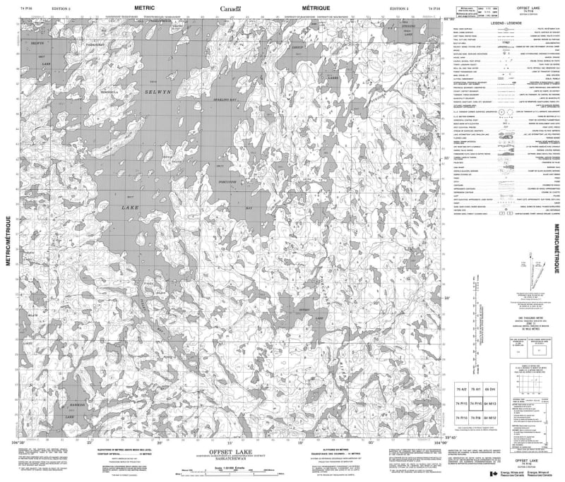 074P16 - OFFSET LAKE - Topographic Map