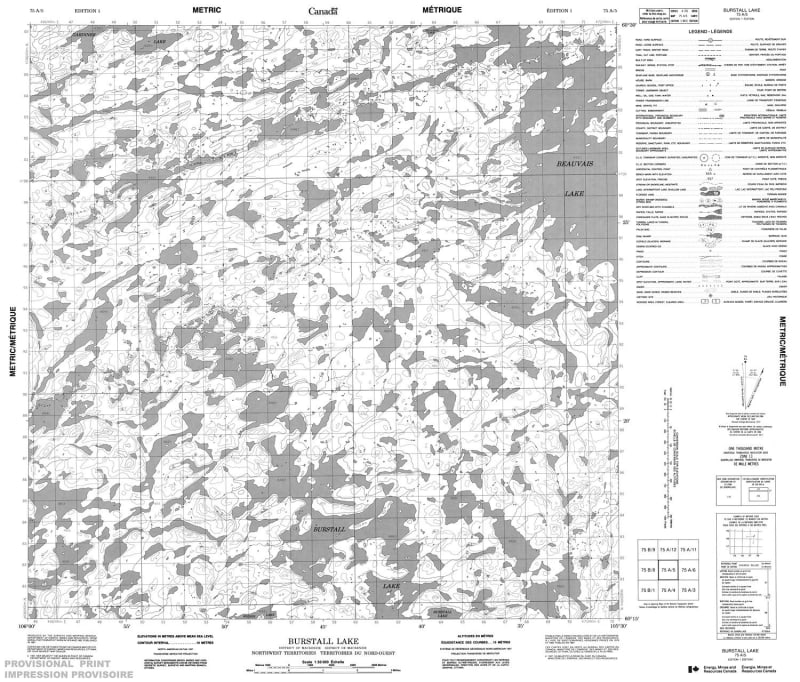 075A05 - BURSTALL LAKE - Topographic Map