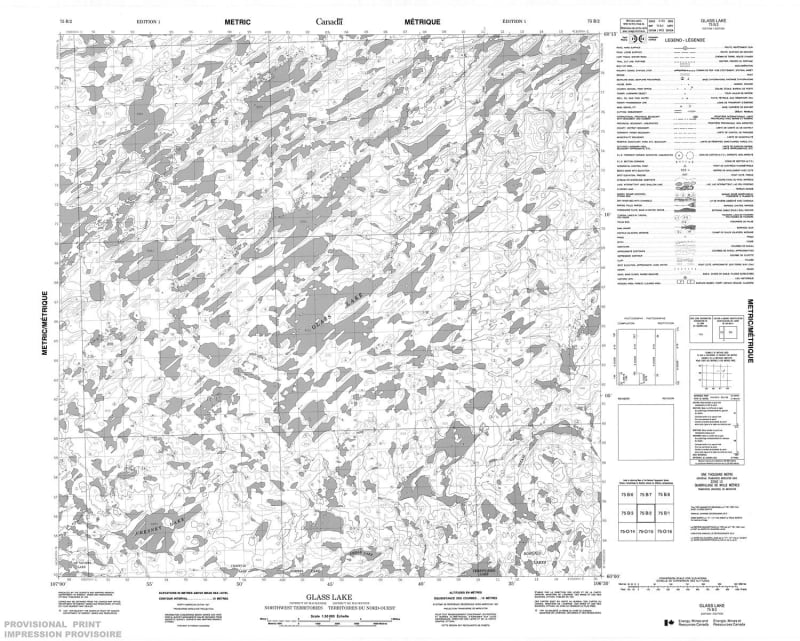 075B02 - GLASS LAKE - Topographic Map