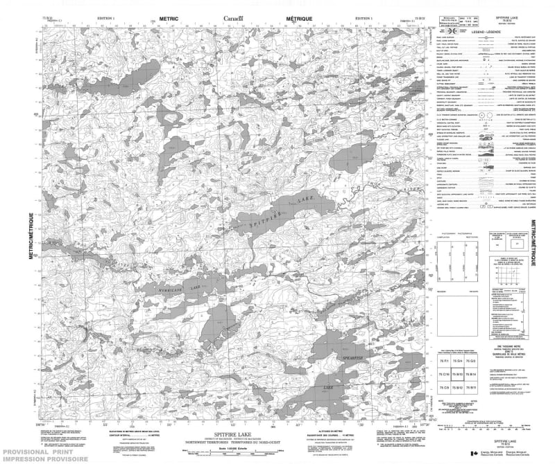 075B13 - SPITFIRE LAKE - Topographic Map