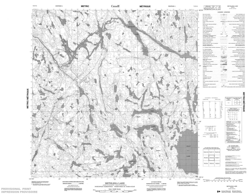 075D06 - METHLEKA LAKE - Topographic Map