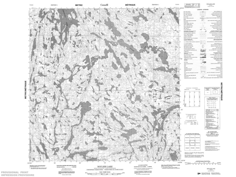 075D09 - SOULIER LAKE - Topographic Map