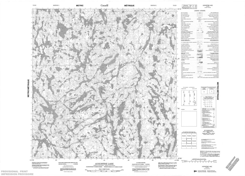 075E03 - AUGUSTINE LAKE - Topographic Map