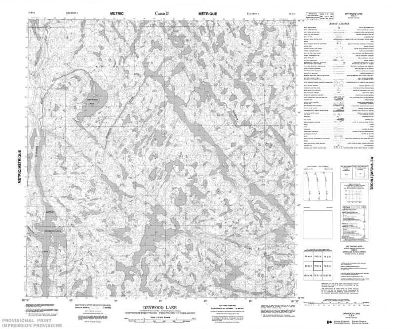 075E04 - DRYWOOD LAKE - Topographic Map
