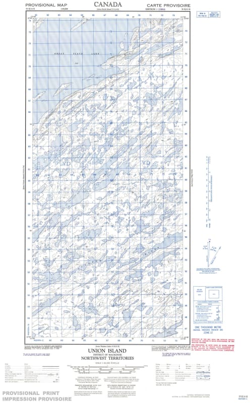 075E13E - UNION ISLAND - Topographic Map