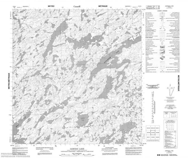 075G05 - GARCEAU LAKE - Topographic Map