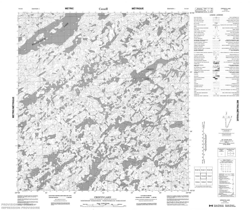 075G06 - CRONYN LAKE - Topographic Map
