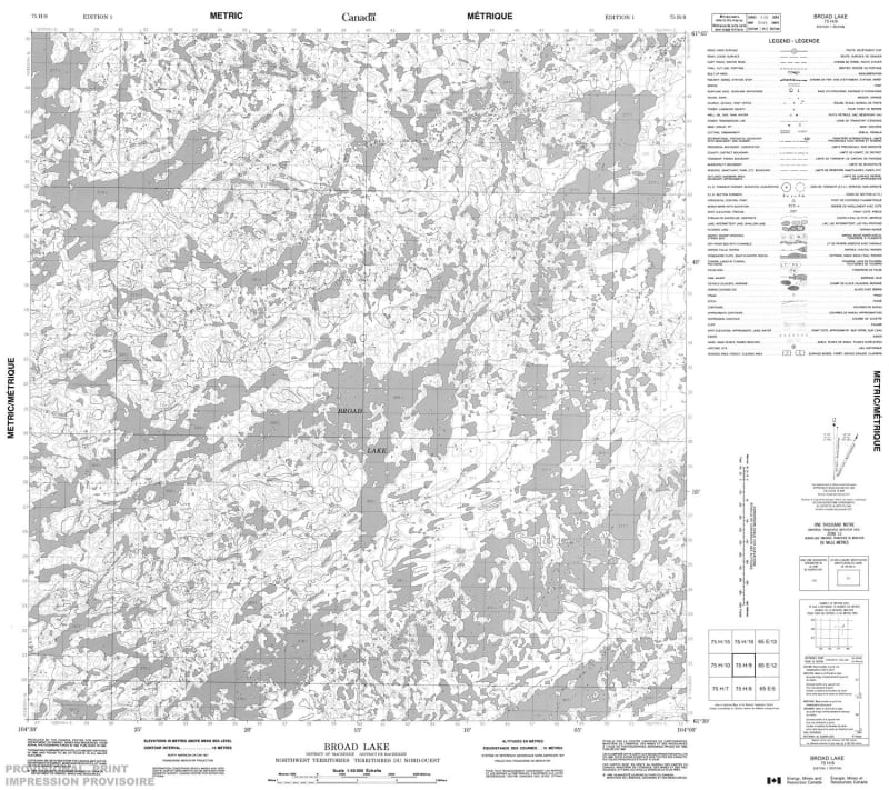 075H09 - BROAD LAKE - Topographic Map