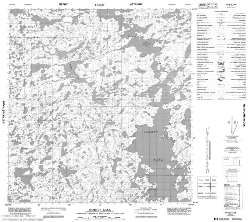 075H14 - SAMMON LAKE - Topographic Map