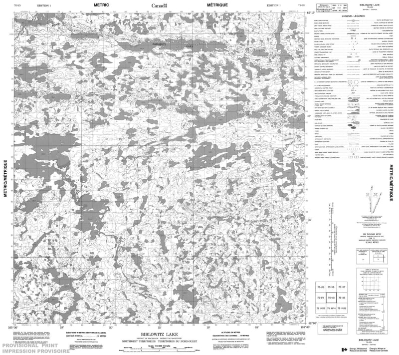 075I03 - BIBLOWITZ LAKE - Topographic Map