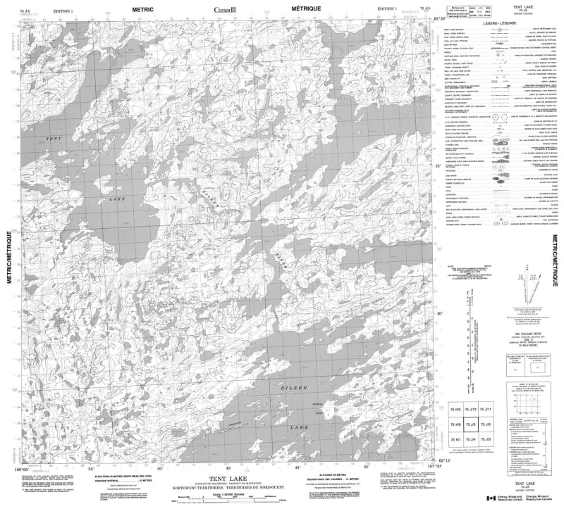 075J05 - TENT LAKE - Topographic Map