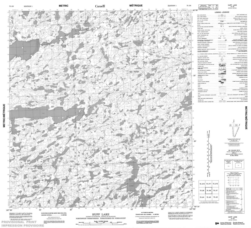 075J06 - HUFF LAKE - Topographic Map