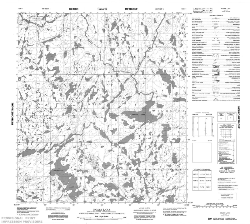 075P11 - HOARE LAKE - Topographic Map