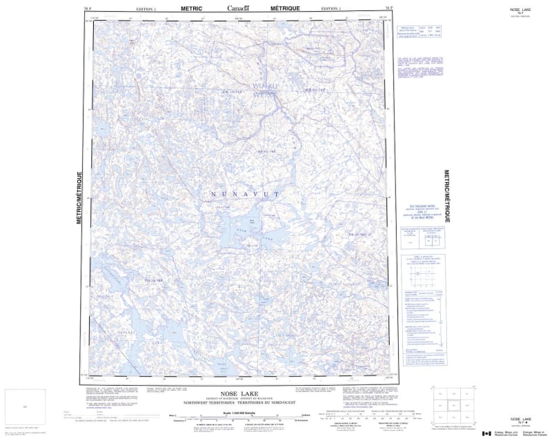 076F - NOSE LAKE - Topographic Map