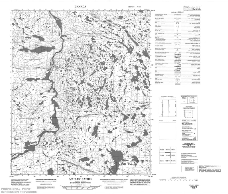 076G03 - MALLEY RAPIDS - Topographic Map