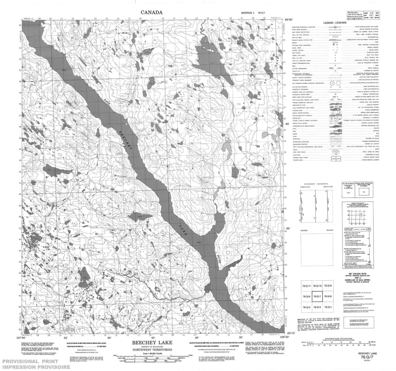 076G07 - BEECHEY LAKE - Topographic Map