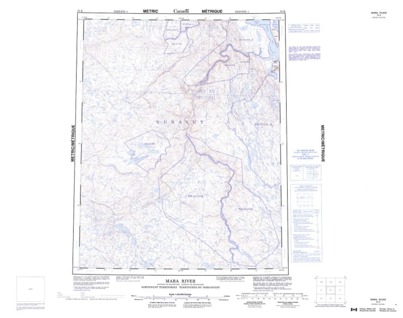 076K - MARA RIVER - Topographic Map