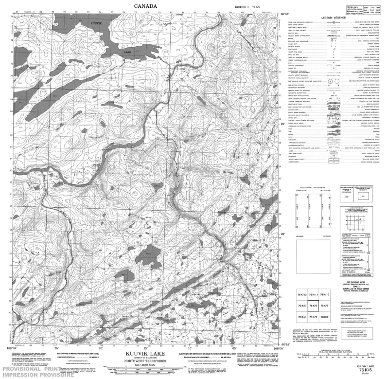 076K06 - KUUVIK LAKE - Topographic Map
