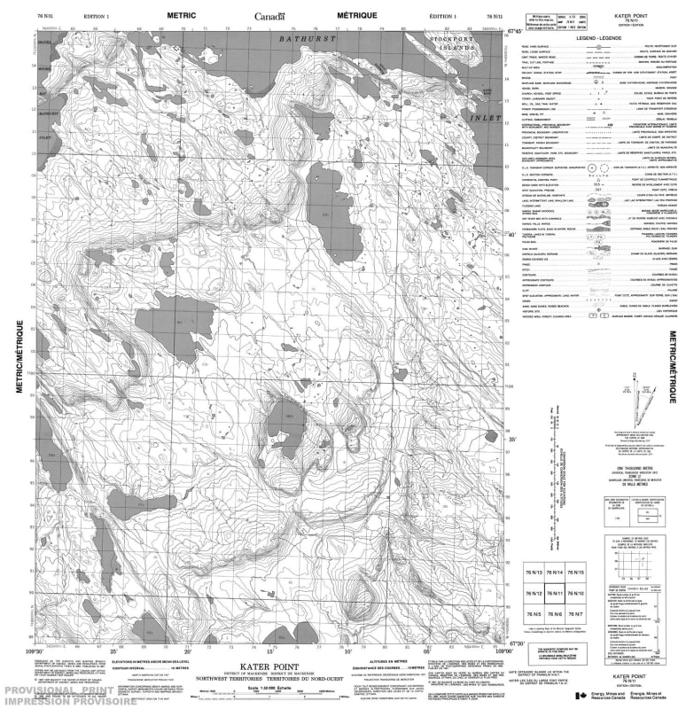 076N11 - KATER POINT - Topographic Map