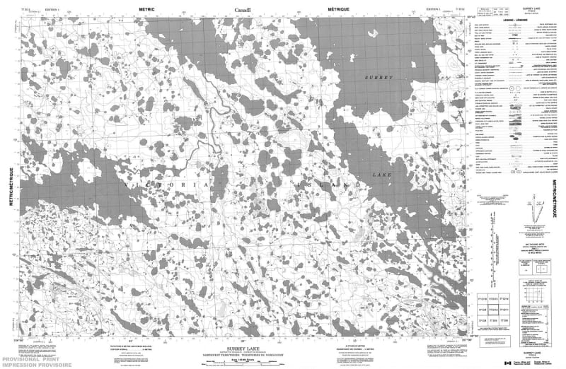 077D12 - SURREY LAKE - Topographic Map