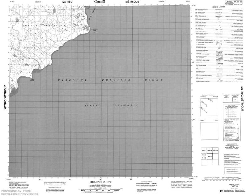078F11 - HEARNE POINT - Topographic Map