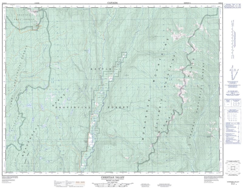 082E10 - CHRISTIAN VALLEY - Topographic Map