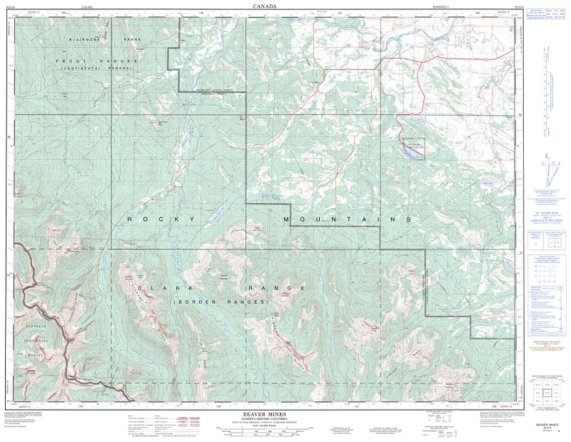 082G08 - BEAVER MINES - Topographic Map