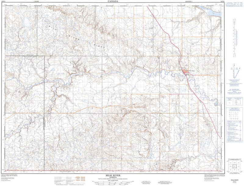 082H01 - MILK RIVER - Topographic Map