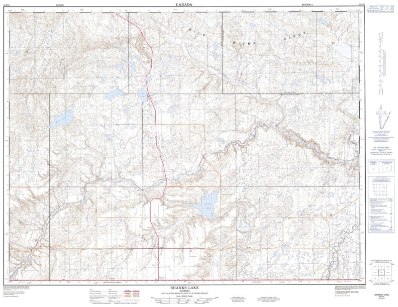 082H02 - SHANKS LAKE - Topographic Map