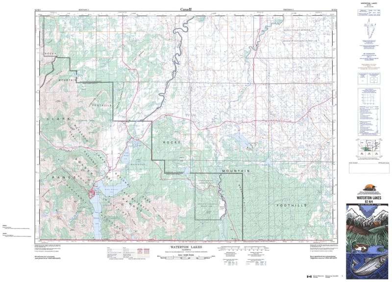 082H04 - WATERTON LAKES - Topographic Map