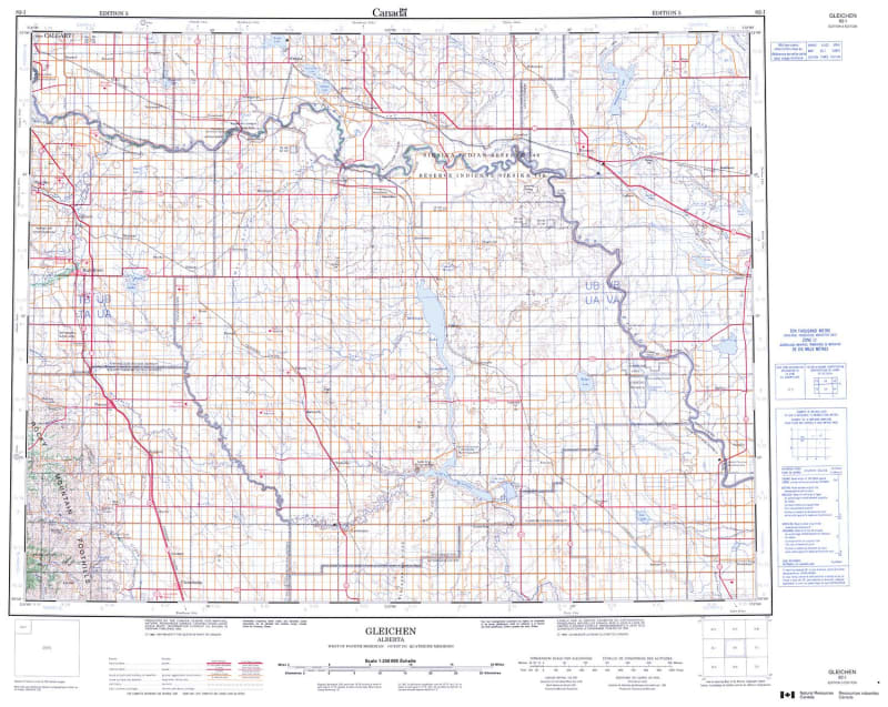 082I - GLEICHEN - Topographic Map