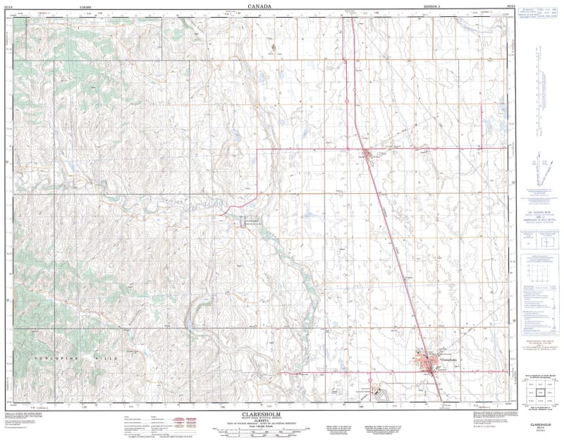 082I04 - CLARESHOLM - Topographic Map
