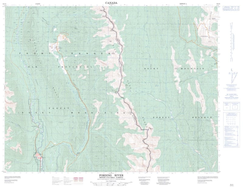 082J02 - FORDING RIVER - Topographic Map