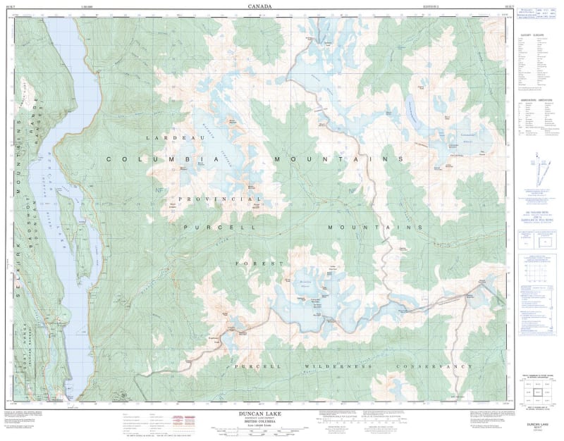 082K07 - DUNCAN LAKE - Topographic Map