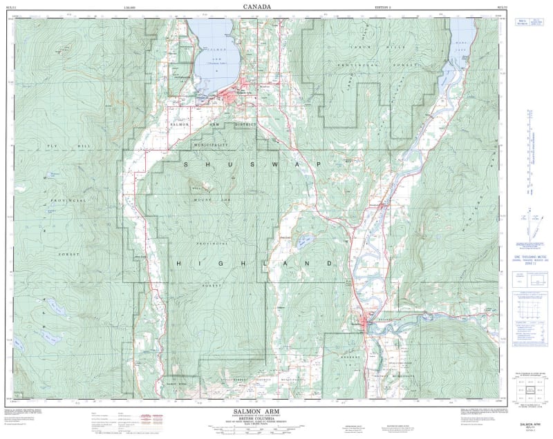 082L11 - SALMON ARM - Topographic Map