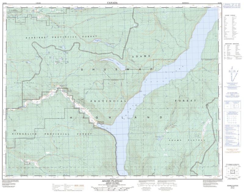 082M04 - ADAMS PLATEAU - Topographic Map
