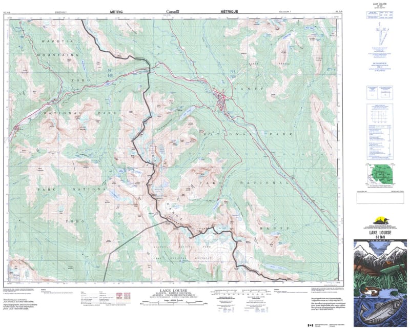 082N08 - LAKE LOUISE - Topographic Map