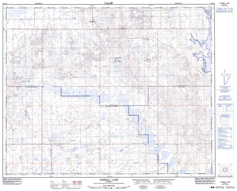 082P16 - FARRELL LAKE - Topographic Map