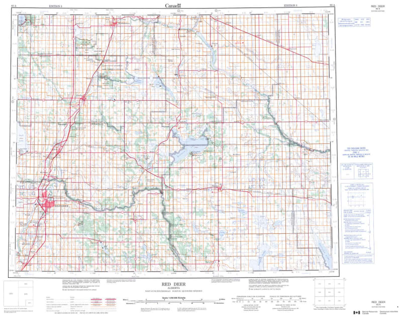 083A - RED DEER - Topographic Map