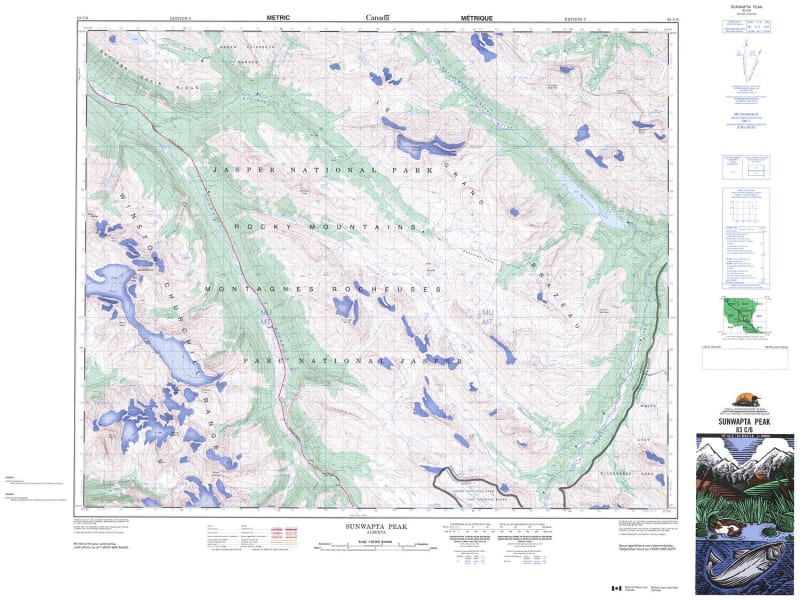 083C06 - SUNWAPTA PEAK - Topographic Map